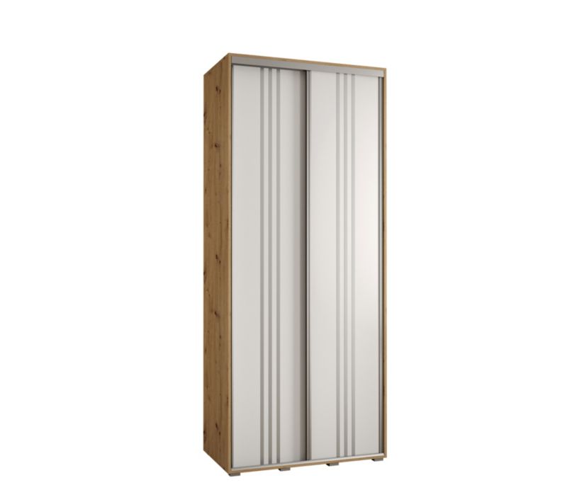 Szafa przesuwna Abiks DAVOS 6 wysoka szer.100cm gł.45cm artisan/biały/srebrny 1szt.