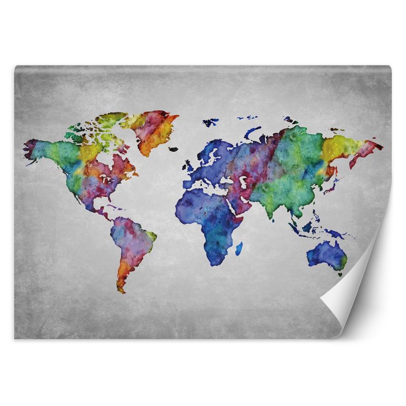 Fototapeta Feeby Kolorowa mapa świata w akwareli 254x184 1 szt