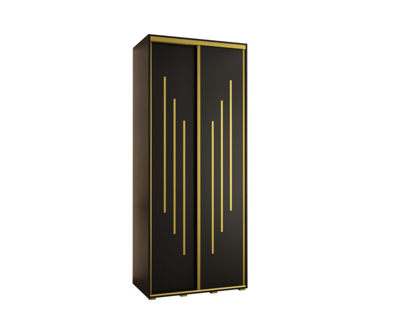 Szafa przesuwna Abiks DAVOS 8 wysoka szer.100cm gł.60cm czarny/czarny/złoty 1szt.