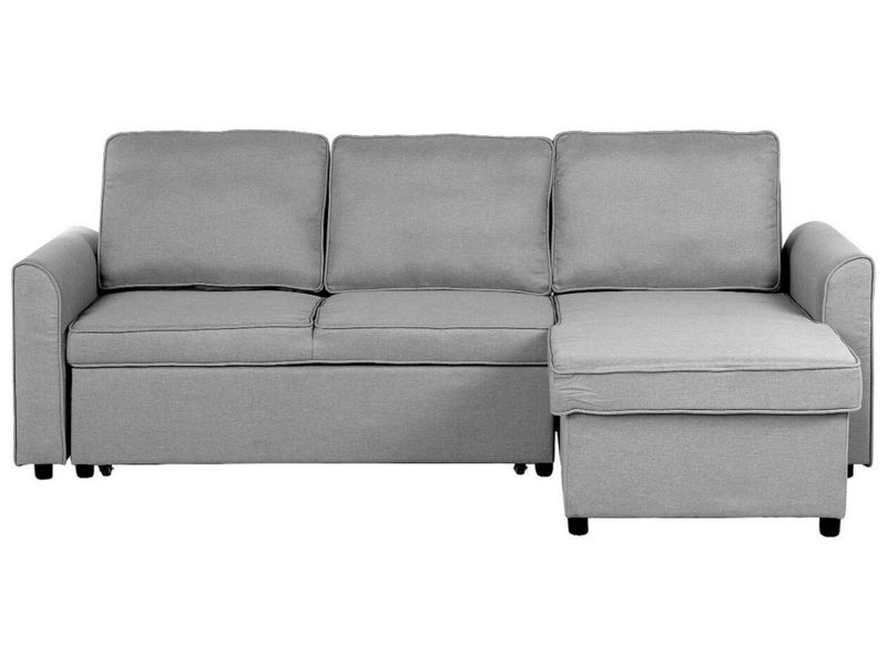 Sofa narożna lewostronna Nesna Jasnoszary Tkanina Lewostronny 1 szt.