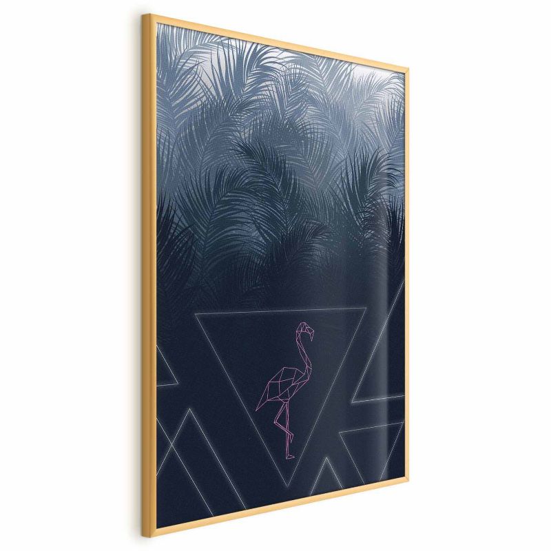 Plakat Artgeist Geometryczny ptak 60x90 cm z ramą złotą 1 szt