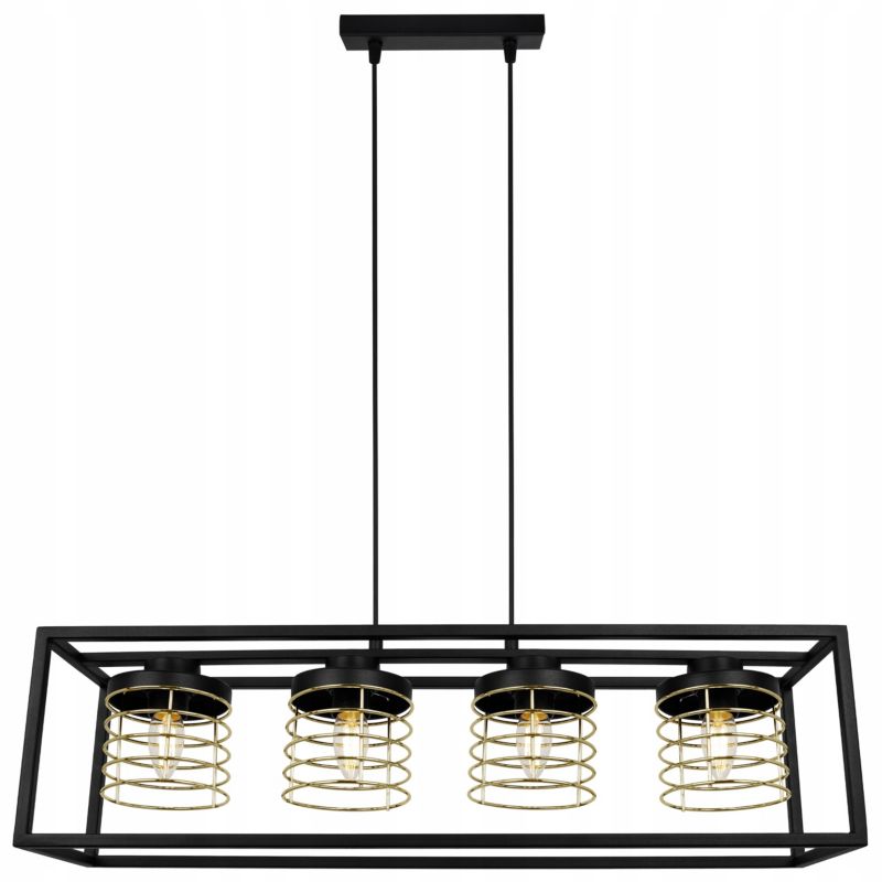 Lampa sufitowe wisząca Light Home LH Rasti Cage Klatka 4x E27 60W czarny/złoty 1szt.
