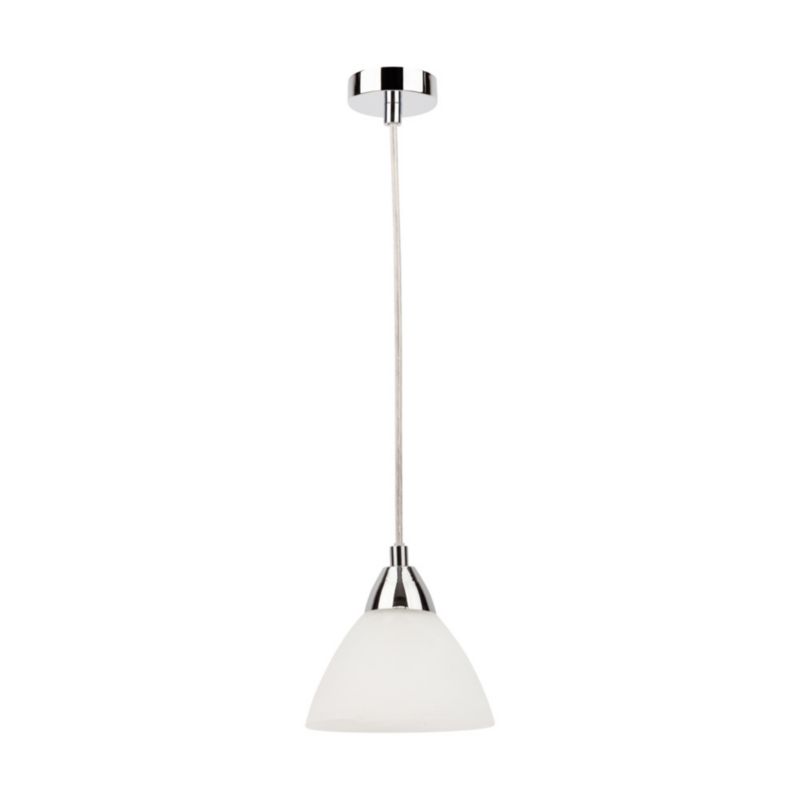 Lampa Wisząca SPOT Light 1xE14 Max.40W Subtelne Połączenie Chromu i Białego Szkła, Polski Producent, 1 szt.