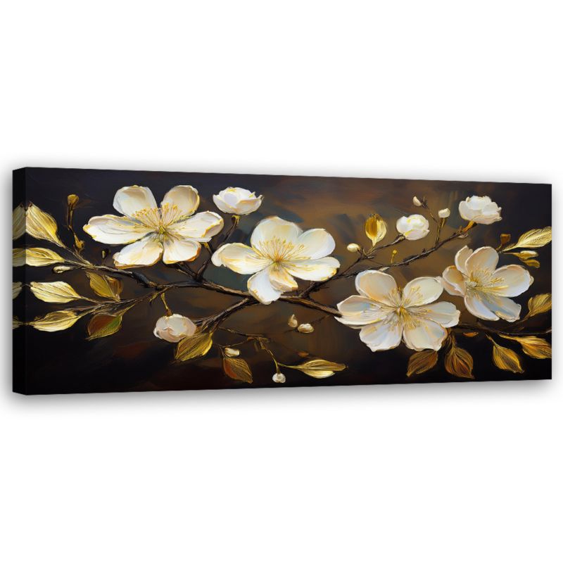 Obraz do salonu sypialni Feeby Kwiaty Białe na Gałęzi 90x30 cm 1 szt