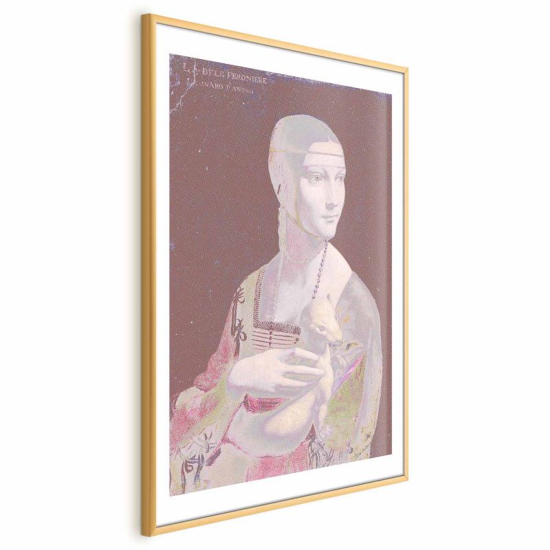 Plakat Artgeist Pastelowa dama 21x30 cm z ramą złotą 1 szt