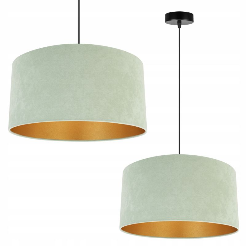 Lampa sufitowa wisząca Light Home LH Mediolan Welur 1x E27 60W miętowy/złoty 40cm 1szt.