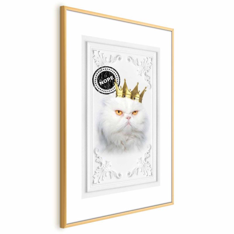 Plakat Artgeist Król kot 60x90 cm z ramą złotą 1 szt
