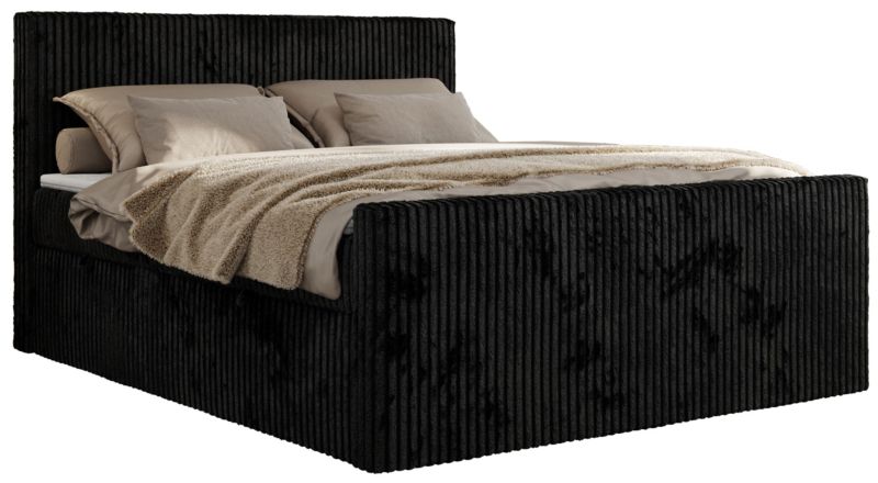 Łóżko kontynentalne MKS Meble TILIANO DUO 140x200 H3 czarny sztruks 1szt.