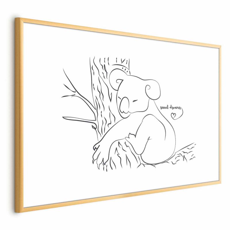 Plakat Artgeist Śpiący koala 60x40 cm z ramą złotą 1 szt