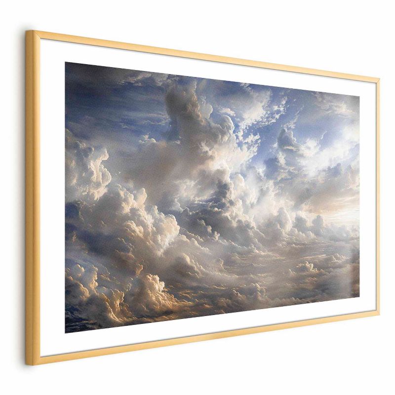 Plakat Artgeist Refleksy na chmurach 90x60 cm z ramą złotą 1 szt