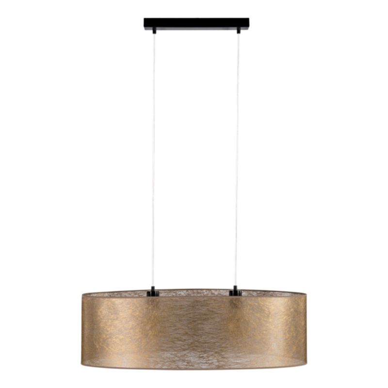 Lampa Wisząca SPOT Light 2xE27 Max.40W Eleganckie Połączenie Czerni z Złotym Abażurem, Polski Producent, 1 szt.