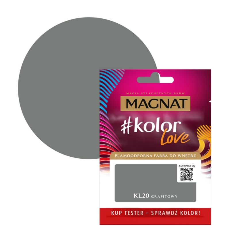 Tester farby plamoodpornej Magnat #kolorLove KL20 grafitowy 0,025 l