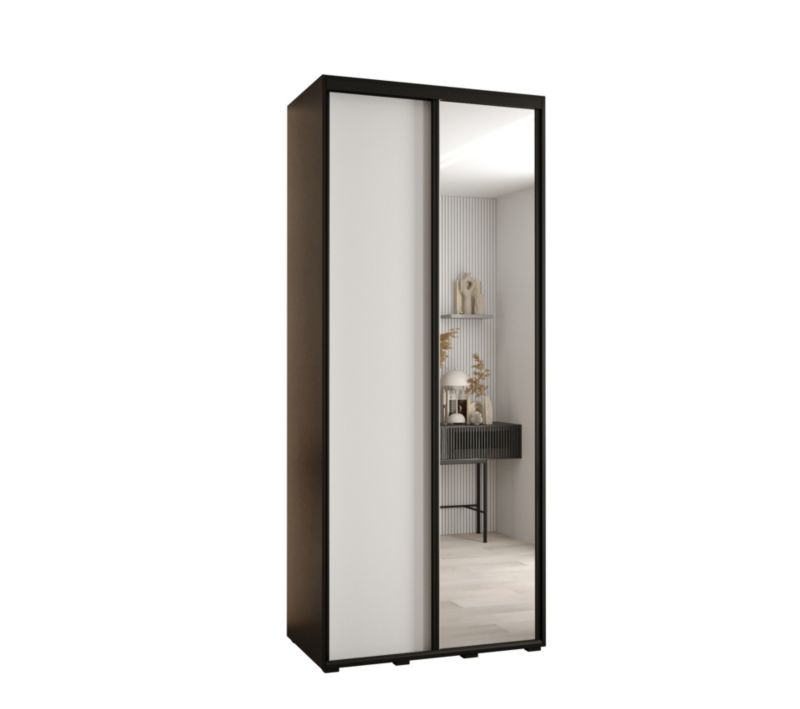 Szafa przesuwna Abiks DAVOS 3 wysoka szer.120cm gł.60cm czarny/biały/czarny 1szt.