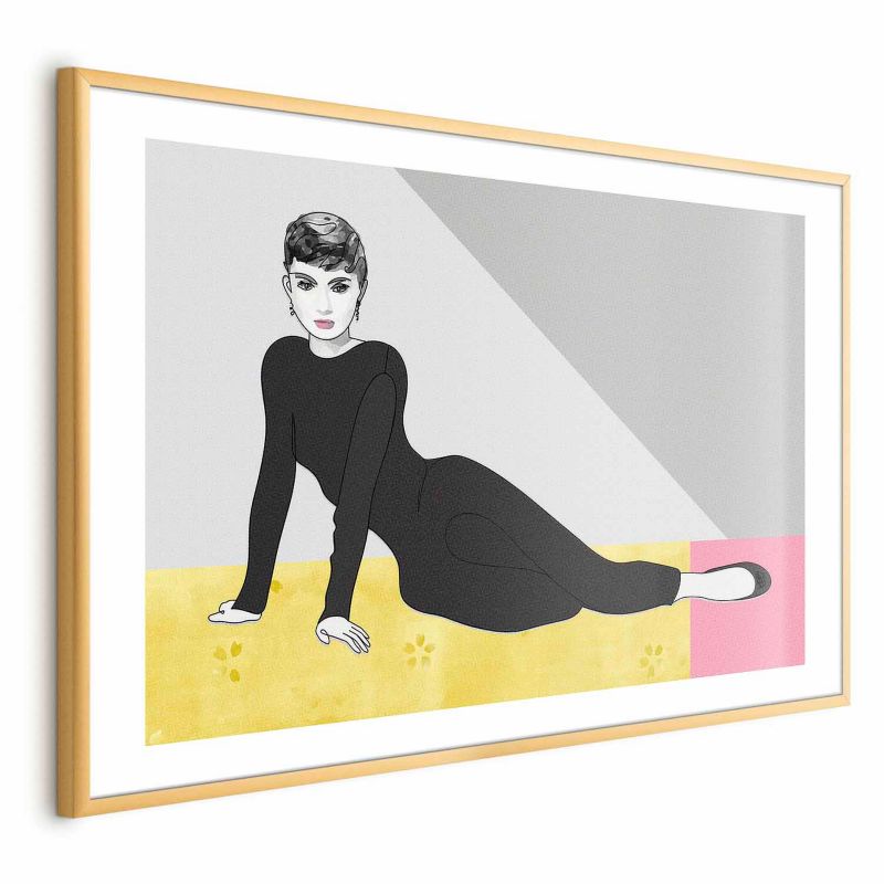 Plakat Artgeist Piękna Audrey 90x60 cm z ramą złotą 1 szt