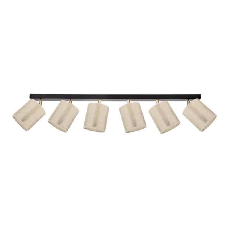 Lampa Sufitowa SPOT Light 6xE27 Max.25W Elegancka Czerń w Połączeniu z Złotymi Abażurami, Polski Producent, 1 szt.