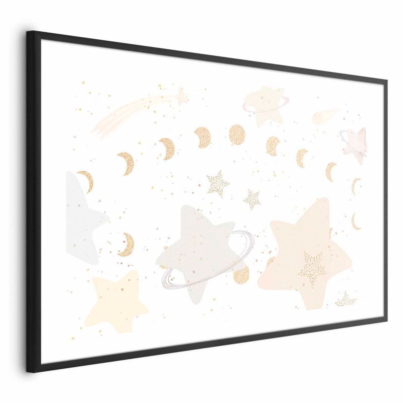 Plakat Artgeist Księżyc i gwiazdy 90x60 cm z ramą czarną 1 szt