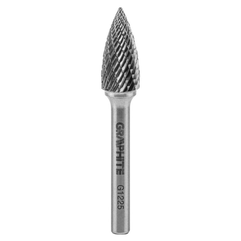 Frez do metalu GRAPHITE typ G (ostrołukowy ostry), 12 x 25 mm, trzpień 6 x 45 mm 1 szt