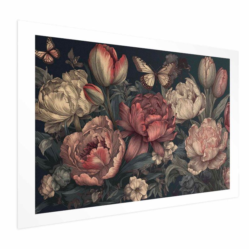 Plakat Artgeist Kwiaty na turkusowym tle 90x60 cm bez ramy 1 szt