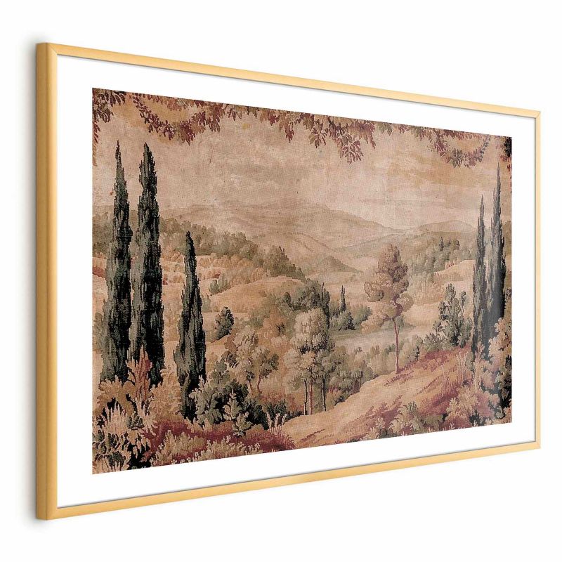 Plakat Artgeist Śródziemnomorski krajobraz 40x60 cm z ramą złotą 1 szt