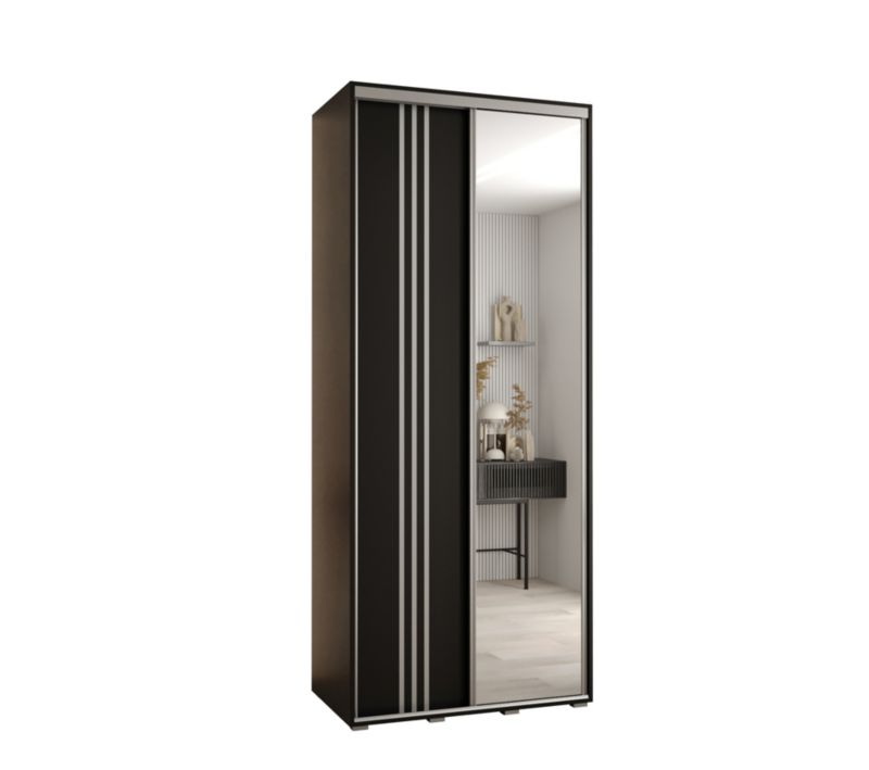 Szafa przesuwna Abiks DAVOS 7 wysoka szer.120cm gł.45cm czarny/czarny/srebrny 1szt.