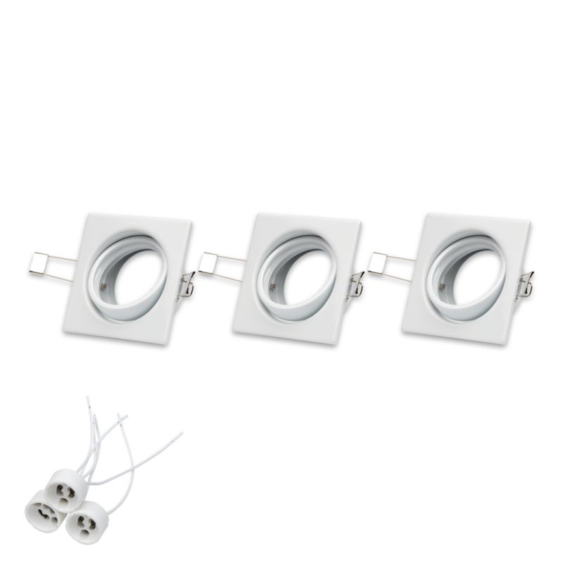 Zestaw Oczek Sufitowych SPOT Light 3xGU10 Max.50W Subtelna Biel od Polskiego Producenta, 3 szt.