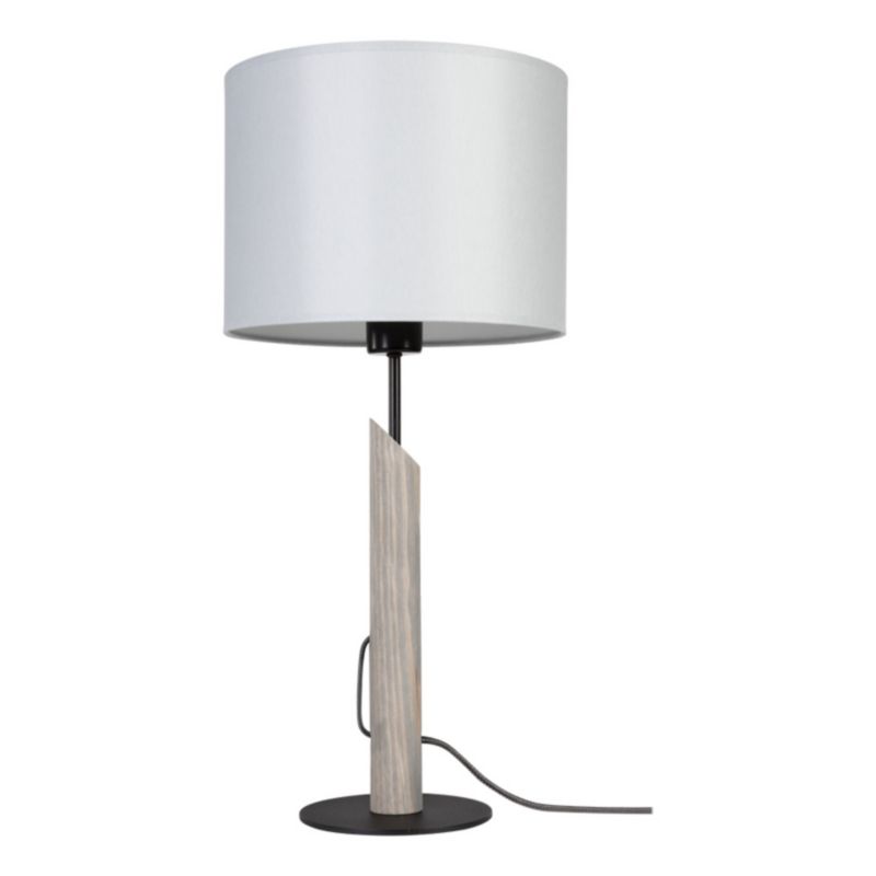 Drewniana Lampa Stołowa SPOT Light 1xE27 Max.60W Drewno Sosnowe Szare FSC w Kompozycji z Szarym Abażurem, 1 szt.