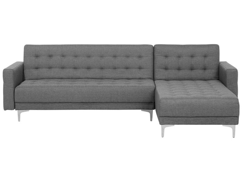 Sofa narożna Aberdeen Jasnoszary Tkanina Lewostronny 1 szt.