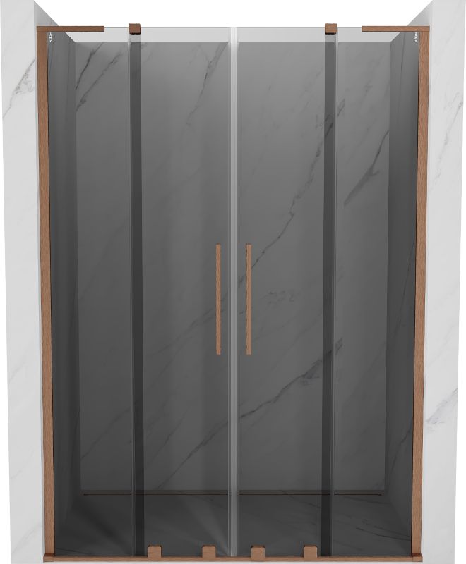 Drzwi prysznicowe przesuwne Mexen Velar L grafitowe 140 cm 1 szt.