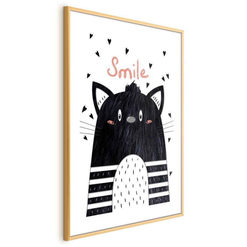 Plakat Artgeist Smile 21x30 cm z ramą złotą 1 szt