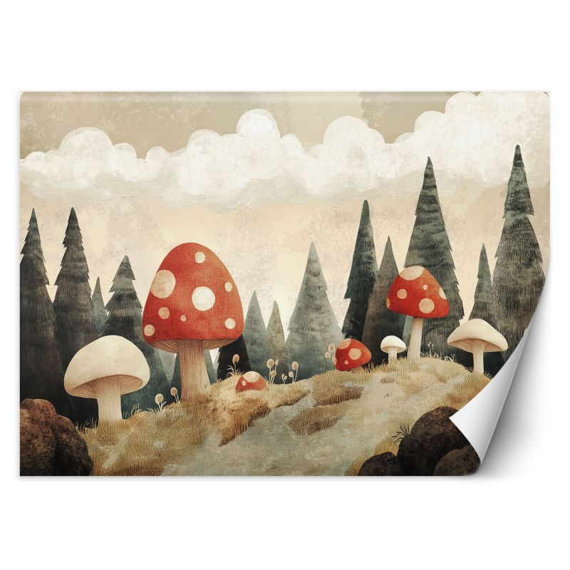 Fototapeta Feeby Grzyby Las Drzewa Natura Beżowy 250x175 1 szt
