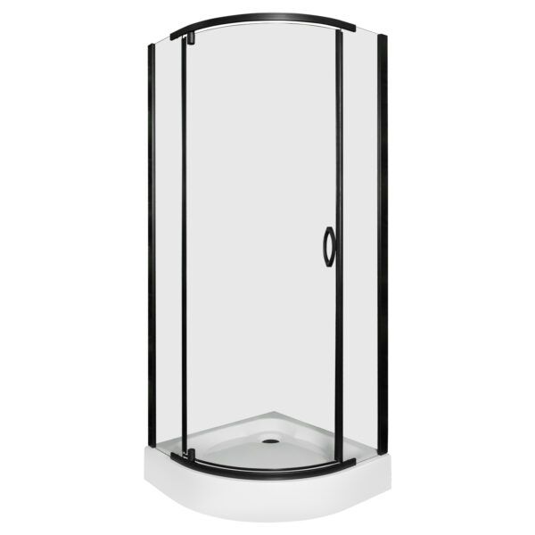 Kabina prysznicowa Kerra Splash BL 80x80 cm z brodzikiem szkło transparentne profile czarne uchylna 1 szt.