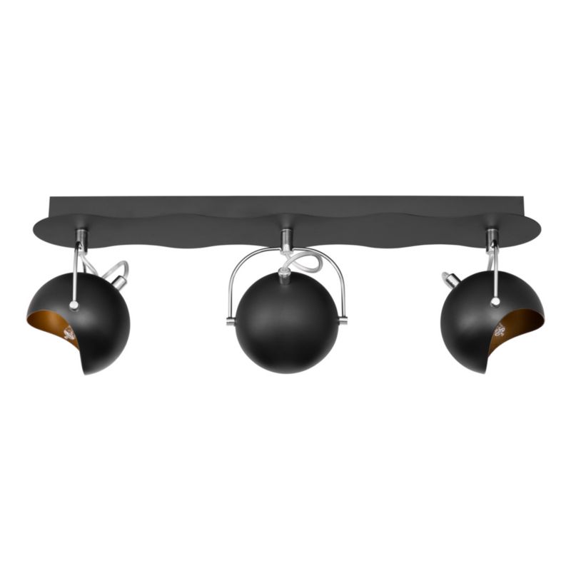 Lampa Sufitowa SPOT Light 3xG9 Max.28W Kombinacja Czerni i Złota w Eleganckim Stylu, Polski Producent, 1 szt.