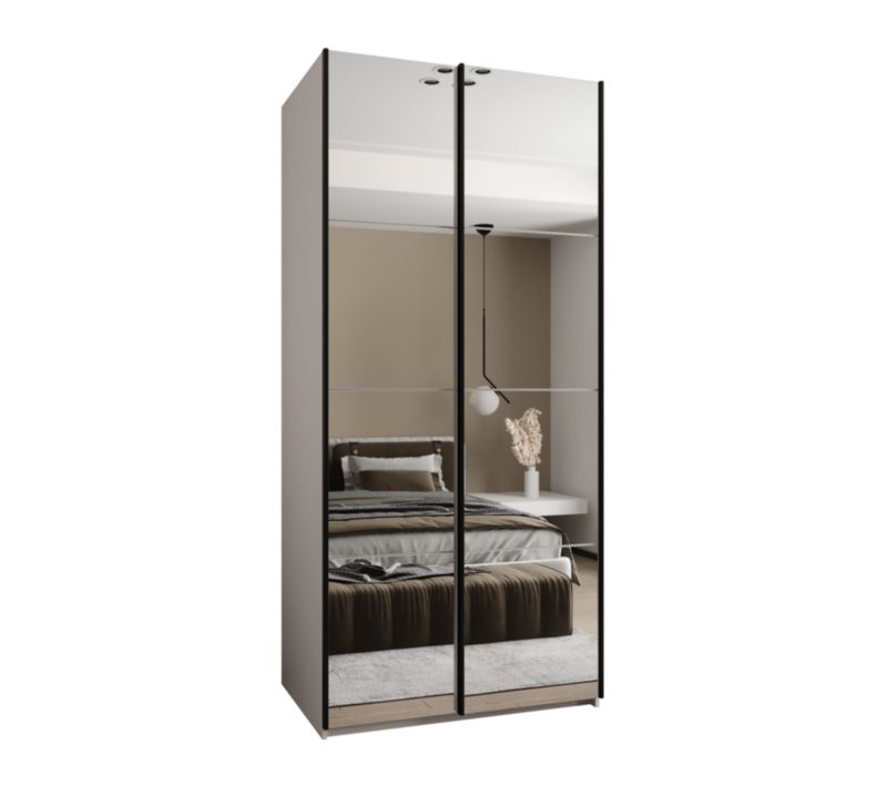 Szafa przesuwna Abiks LUX 2 wysoka szer.120cm biały/biały/czarny 1szt.
