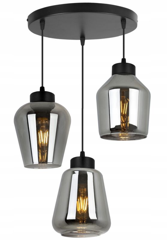Lampa sufitowa wisząca okrąłga Light Home LH Rijeka 3x E27 60W szary 1szt