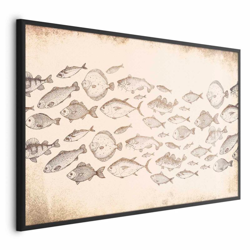 Plakat Artgeist Subtelne rybki 60x40 cm z ramą czarną 1 szt