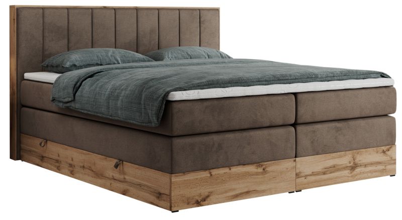Łóżko kontynentalne MKS Meble BELLISSIMO KING 180x200 H4 brązowy welwet 1szt.