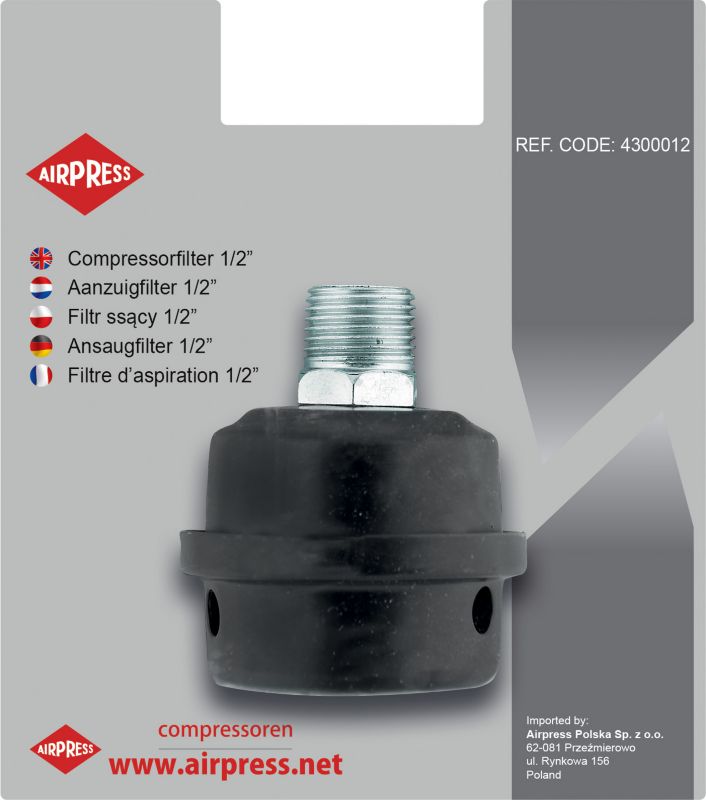 Filtr zassawny Airpress 1/2'' metalowy