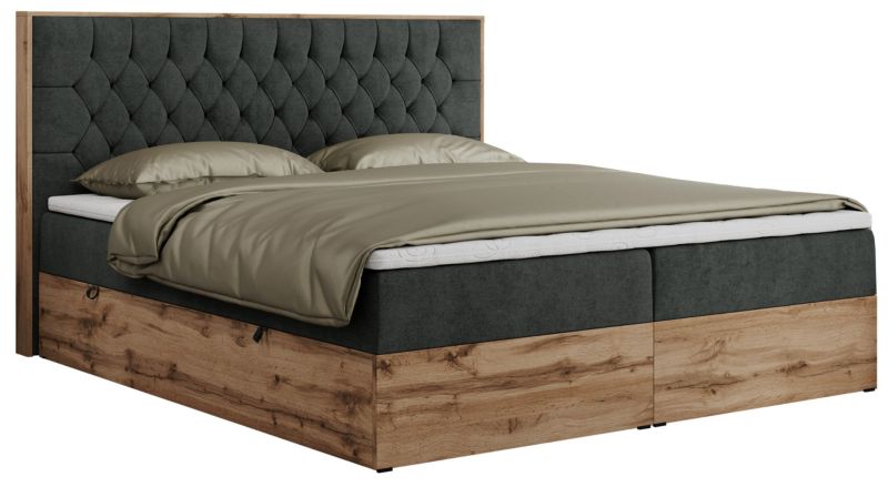 Łóżko kontynentalne MKS Meble AMORE 160x200 H3 ciemnoszary struktura 1szt.