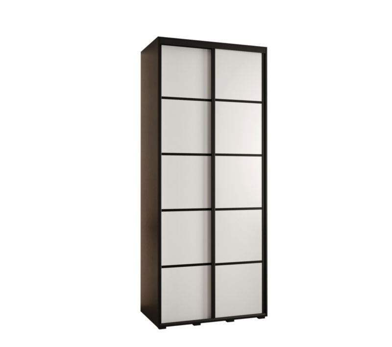 Szafa przesuwna Abiks DAVOS 4 wysoka szer.120cm gł.60cm czarny/biały/czarny 1szt.