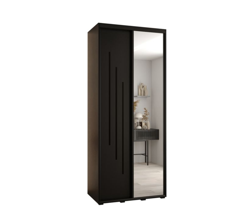 Szafa przesuwna Abiks DAVOS 9 wysoka szer.120cm gł.60cm czarny/czarny/czarny 1szt.