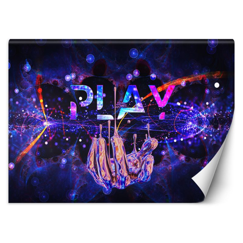 Fototapeta Feeby do pokoju gracza Neon z napisem Play 100x70 1 szt