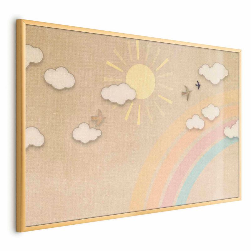 Plakat Artgeist Tęczowy dzień 60x40 cm z ramą złotą 1 szt