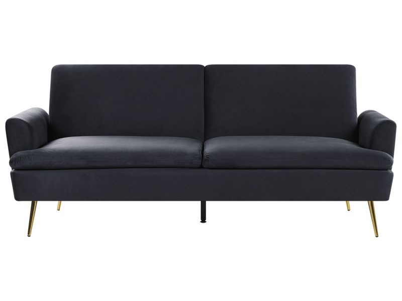 Sofa rozkładana Vettre Czarny Welur 1 szt.