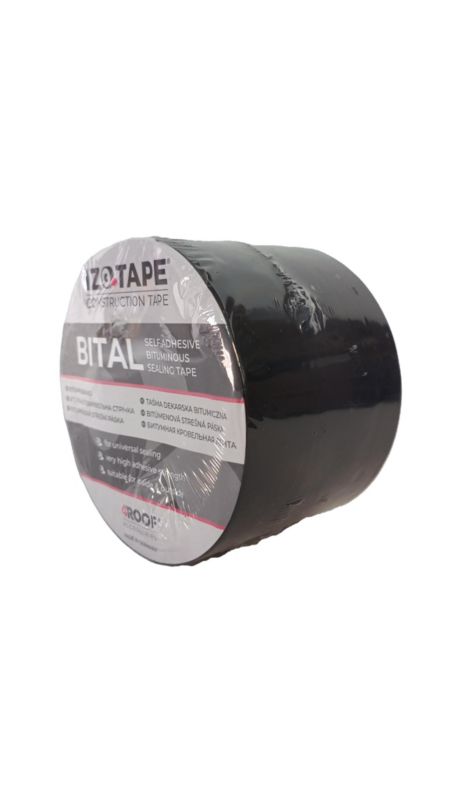 Taśma bitumiczna dekarska 4ROOF IZOTAPE BITAL 100mm 10m x 2 rolki-20mb kolor grafitowy super elastyczna uszczelniająca 1kpl.