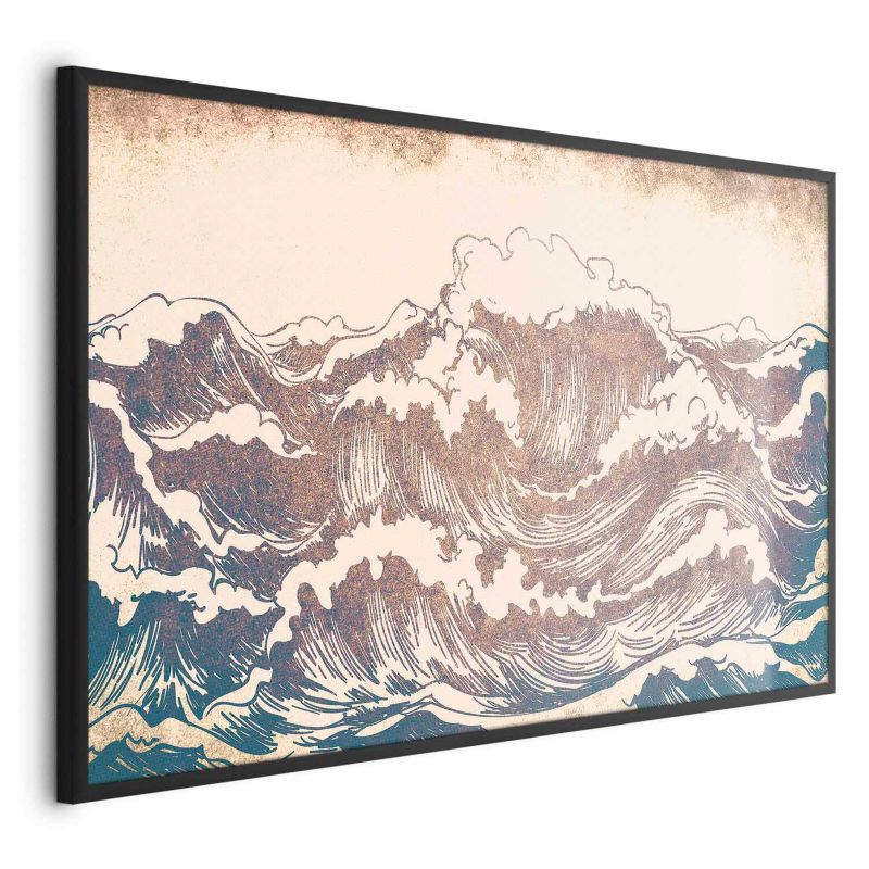 Plakat Artgeist Olbrzymie fale 30x21 cm z ramą czarną 1 szt