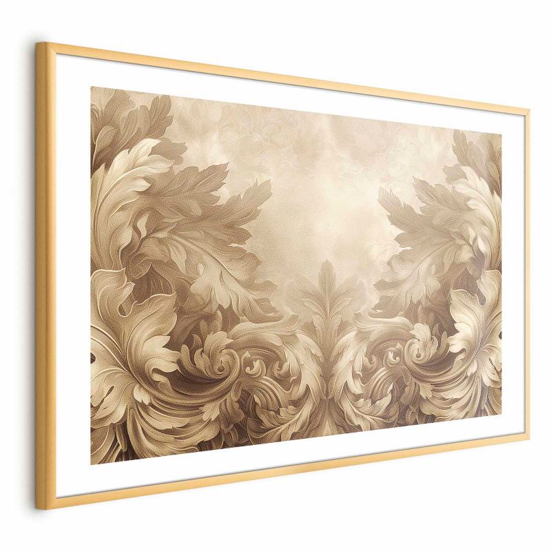 Plakat Artgeist Rzeźbione ornamenty 42x29,7 cm z ramą złotą 1 szt
