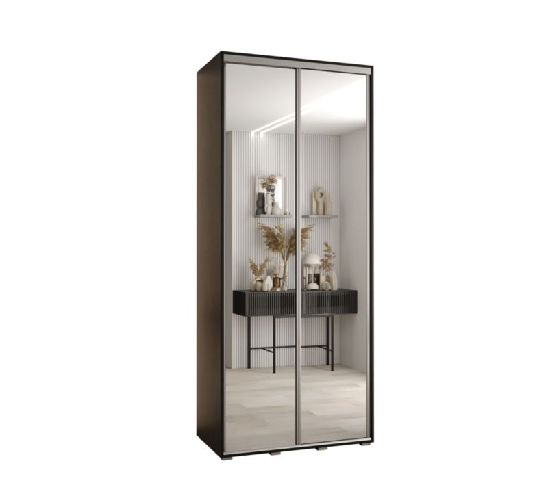Szafa przesuwna Abiks DAVOS 2 wysoka szer.100cm gł.45cm czarny/czarny/srebrny 1szt.