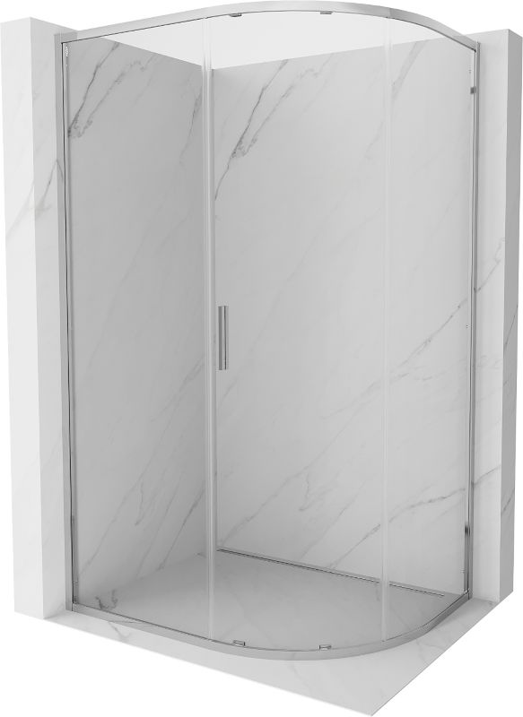 Kabina prysznicowa Mexen Exo półokrągła asymetryczna rozsuwana 100 x 90 cm transparent chrom 1 szt.