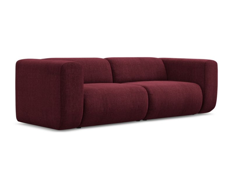 3-osobowa kanapa modułowa Makamii Ekahi z tkaniny szenilowej 228x89 cm bordo 1 szt.