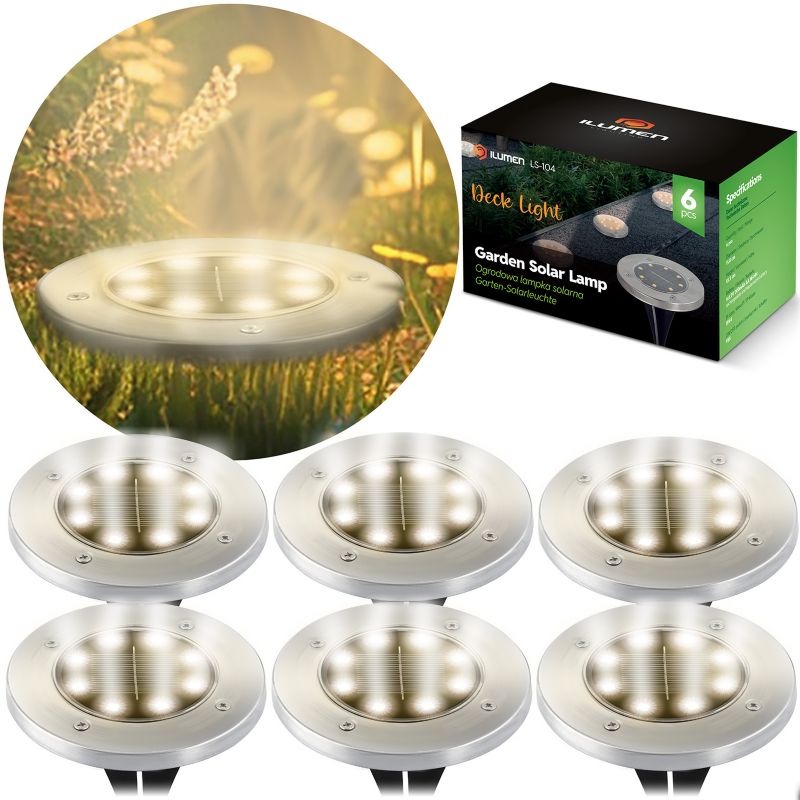 Lampka solarna Ilumen naziemna wbijana LS-104 6 szt.